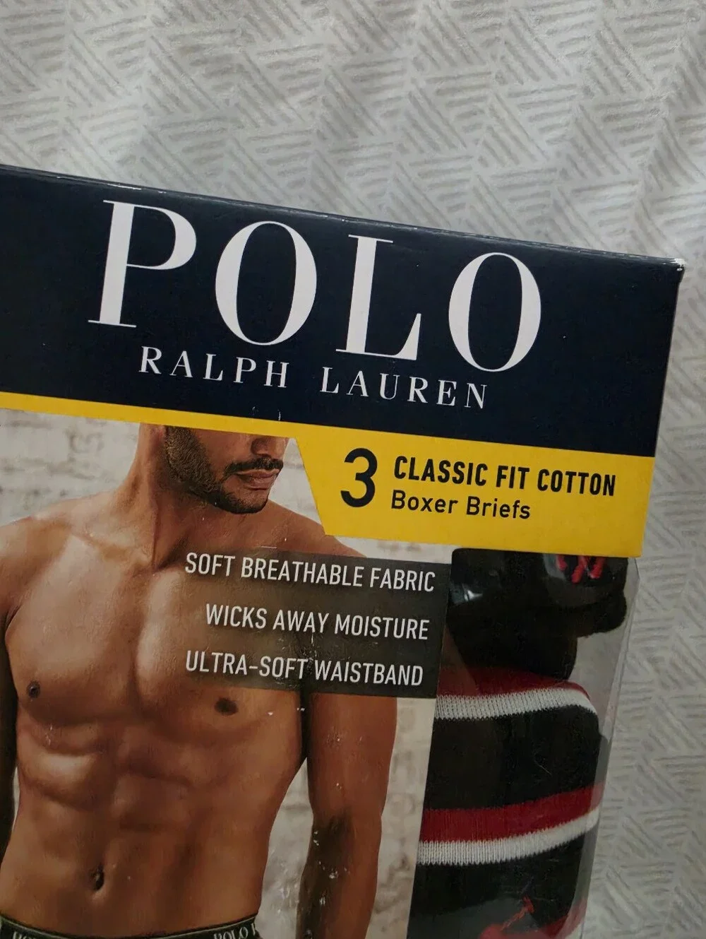 Polo Ralph Lauren Men's Boxer Shorts 3-Pack Red/Black Striped Cotton Briefs